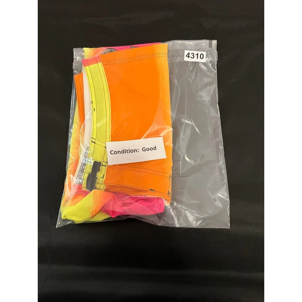 Billabong Platinum X PX3 Board Shorts Mens 36 Neon Orange Yellow Pink Gradient